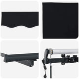 Retractable Awning Black 400 x 200 cm Polyester and Aluminium 3329858