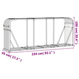 Log Holder Brown 234x45x100 cm Galvanised Steel 364575