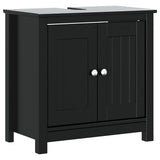 2 Piece Bathroom Furniture Set BERG Black Solid Wood Pine 3206493