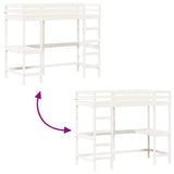 Loft Bed without Mattress White 90x200 cm Solid Wood Pine 842851