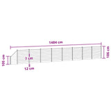 Fence Set 9 pcs 1484 x 186 cm WPC and Aluminium Brown 3429391