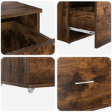 Drawer Cabinet with Wheel Smoked Oak 55 x 45 x 31 cm 869310