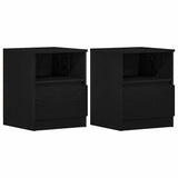 Bedside Cabinet 2 pcs Black Oak 40 x 40 x 50 cm Engineered Wood 862610