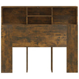 Headboard Cabinet Smoked Oak 120x19x103.5 cm 817246