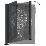Garden Gate with Lock Black 110 x 130 cm Powder-coated steel 42015885