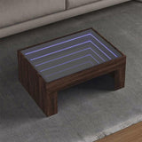 Coffee Table with Infinity LED Brown Oak 70x50x30 cm 847615