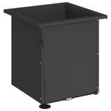 Garden Planter with LED Black 40 x 40 x 40 cm Steel 8008126