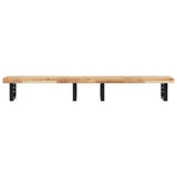 Basin Shelf Wall Mounted Steel and Solid Wood Acacia 3302709