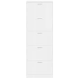 Shoe Cabinet High Gloss White 59x17x169 cm Engineered Wood 342514