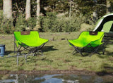 Camping Chairs with Pocket Foldable 2 pcs Green 366552