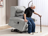 Velvet-Feel Electric Riser Recliner Chair - Grey T3398P378874