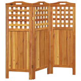 3-Panel Room Divider 121.5x2x115 cm Solid Wood Acacia 318546