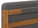 Bed Frame with Upholstered Headboard Natural and Light Grey 904341