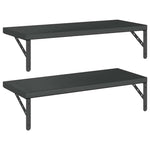 Wall Shelves 2 pcs 75x30 cm Black Stainless Steel 3214515