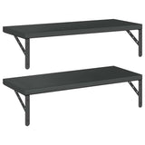 Wall Shelves 2 pcs 75x30 cm Black Stainless Steel 3214515