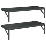 Wall Shelves 2 pcs 75x30 cm Black Stainless Steel 3214515