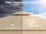 Outsunny 3 x 3 m Outdoor Garden Gazebo with Post Shelves, UPF50 Double Roof Patio Permanent T3398P554965