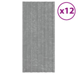 Roof Panel 12 pcs Silver 100 x 45 cm Galvanised steel 42047131