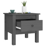 ZNTS Side Tables 2 pcs Grey 40x40x39 cm Solid Wood Pine 813789