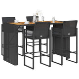 Garden Bar Set Black Poly Rattan 5 Piece Set Durable 3328891