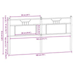 ZNTS Headboard Smoked Oak 183 cm Engineered Wood and Steel 4106779