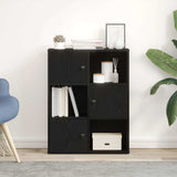 Bookcase Black Oak 60x24x76.5 cm Engineered Wood 860383