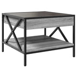 ZNTS Coffee Table with Infinity LED Grey Sonoma 50x50x38 cm 847700