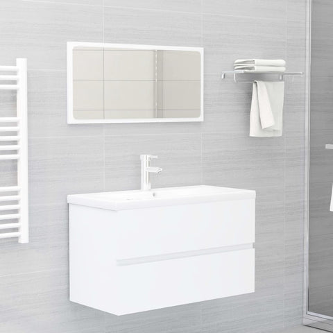 ZNTS Bathroom Furniture Set White Engineered Wood 3071684