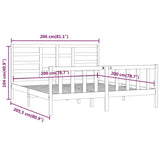 Bed Frame without Mattress White 200x200 cm Solid Wood Pine 3107634