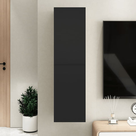 ZNTS TV Cabinet Black 30.5x30x110 cm Engineered Wood 803364