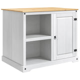 Kitchen Island Set 3 pcs White and Honey Wax Solid-Pine 3425397
