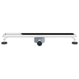 Shower Drain Glass Cover with 360&deg Siphon Black 70 cm 42015975