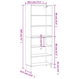 Highboard Concrete Grey 69.5x32.5x180 cm Engineered Wood 3189593