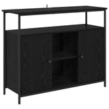 Sideboard Black Oak 100 x 35 x 80 cm Engineered Wood 882814