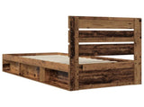 Bed Frame with Headboard Old Wood 90 x 190 cm Solid Pine Wood 3411798