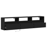 TV Wall Cabinet with LED Black 180x31x45 cm 3307941