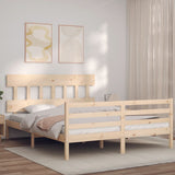 Bed Frame without Mattress King Size Solid Wood 3195161