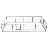 170573 Dog Playpen 12 Panels Steel 80x60 cm Black