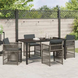 Garden Dining Set 5 pcs Grey Poly Rattan 3380779