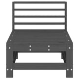 Garden Middle Sofa Grey Solid Wood Pine 825613