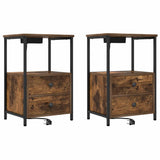 Bedside Cabinet with Drawer 2 pcs Smoked Oak 40 x 31 x 60 cm 859445