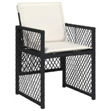 17 Piece Garden Dining Set with Cushions Black Poly Rattan 3210882