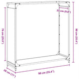 Firewood Rack White 90x28x90 cm Cold-rolled steel 864216