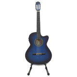 12 Piece Western Guitar Set with Equalizer and 6 Strings Blue 70141