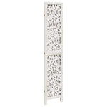 Room Divider 3 Panels White Solid Wood Paulownia 358735