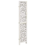 Room Divider 3 Panels White Solid Wood Paulownia 358735