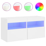 TV Wall Cabinet with LED Lights White 80x30x40 cm 837197