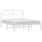 Metal Bed Frame without Mattress with Headboard White 150x200cm 353686
