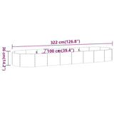 Garden Raised Bed Galvanised Steel 322x100x36 cm Anthracite 319001