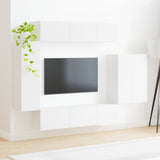 TV Wall Cabinet Set Wall-mounted 6 pcs White 3408952